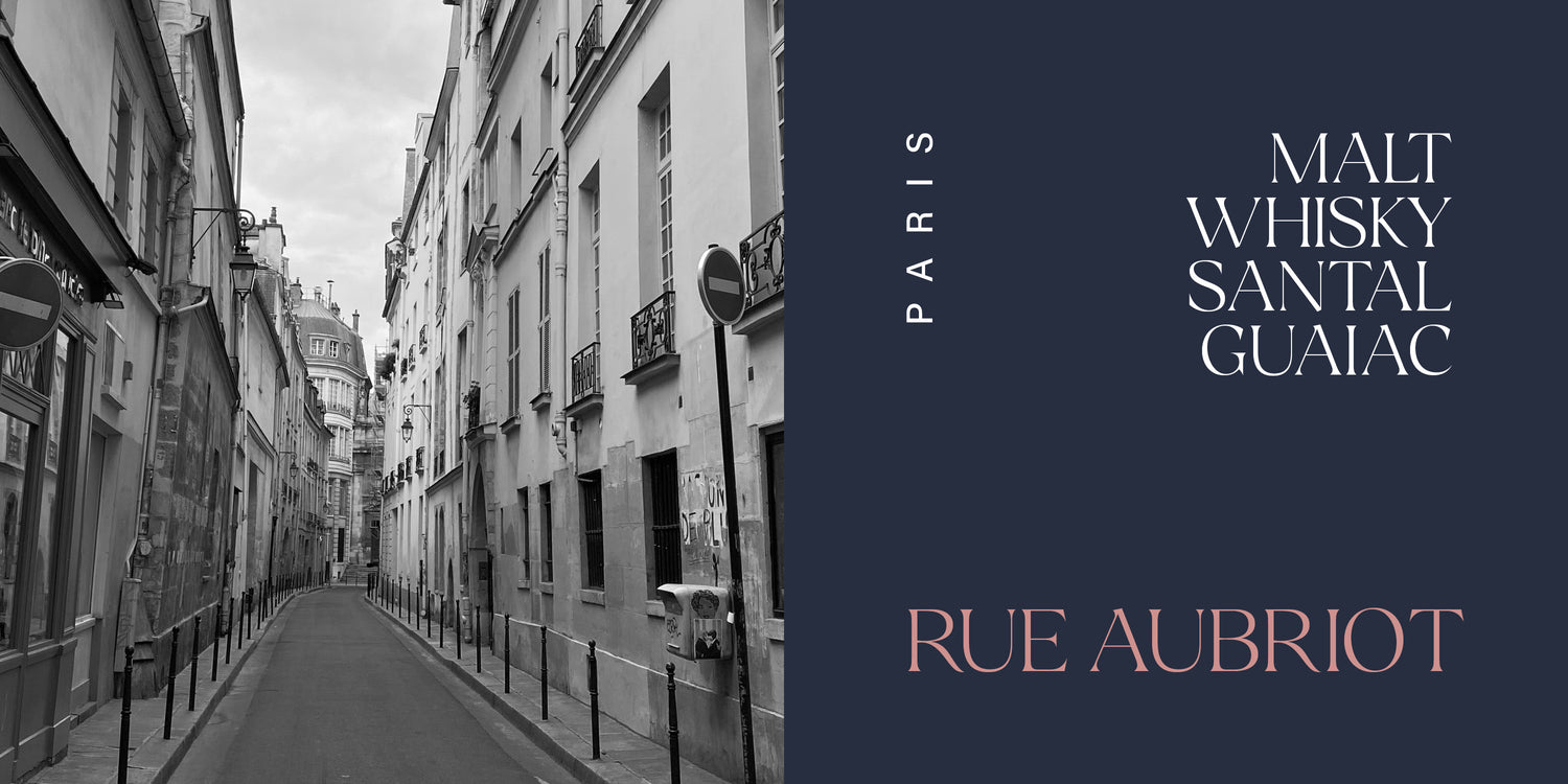 black and white picture of parisian street rue Aubriot in the Marais - Paris France
